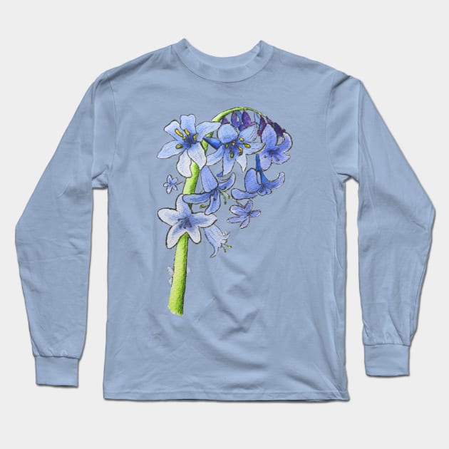 Blooming Bluebells Long Sleeve T-Shirt by Kirsty Topps